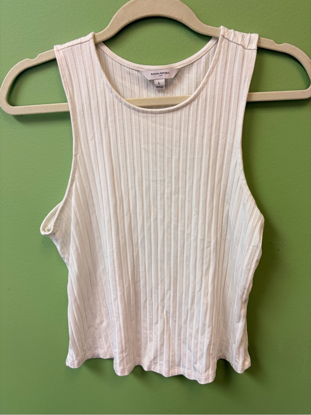 Banana Republic Cream Ribbed Sleeveless Tank